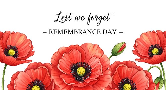 Commemoration of remembrance day poppies