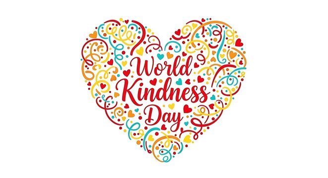 World kindness day cheerful heart artwork