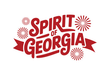 The Spirit of Georgia is represented by red lettering and decorative elements.