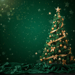 legant Christmas Card with Christmas Tree: Festive Holiday Wishes