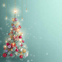 Classic Christmas Tree Greeting Card: Merry Christmas Message