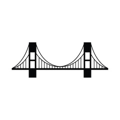 Stylized silhouette of a suspension bridge
