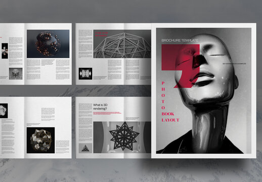 Grayscale Render Artist PhotoBook Portfolio Brochure Layout