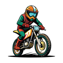 Biker riding motorcycle on the road