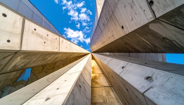 Architectural marvel - Concrete structures reaching for the blue sky.