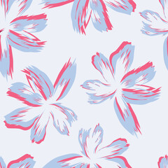 abstract a solid multicolor small and big flower mixed vector pattern arrangement with medium color, all over vector design with white background illustration digital