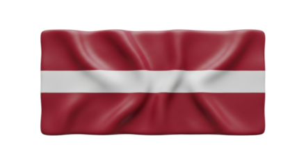 Waving latvia national flag on a black background