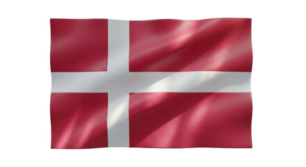 Fototapeta premium Waving denmark flag with red background and white nordic cross