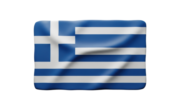 Waving greek flag with blue and white stripes