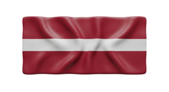 Waving latvia national flag on a black background