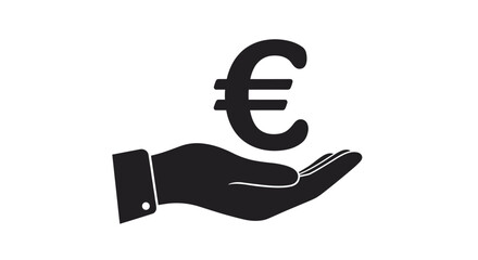 Offering European prosperity with open hands showcasing investment and financial opportunity in Europe financial solutions simple black and white design, Generative AI.