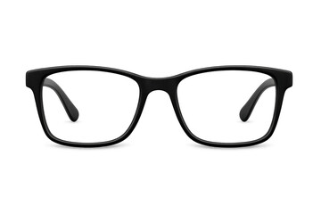 Fototapeta premium Stylish black frame eyeglasses offering clear vision, optical aid, and eyewear fashion for students and professionals. Transparent png