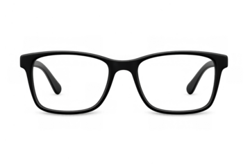 Stylish black frame eyeglasses offering clear vision, optical aid, and eyewear fashion for students and professionals. Transparent png