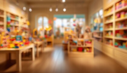Fuzzy Reflections Of Children'S Toy Store: A Hazy Image Of A Vibrant And Playful Shop Filled With Various Toys And Playful Items.