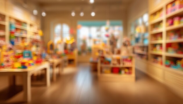Fuzzy Reflections Of Children'S Toy Store: A Hazy Image Of A Vibrant And Playful Shop Filled With Various Toys And Playful Items. - Powered by Adobe