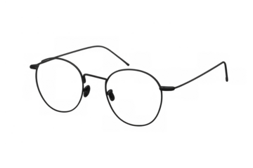 Black round frame eyeglasses with transparent lenses, modern fashion optical eyewear for digital use and style