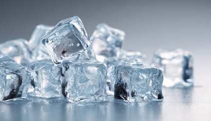 Stunning Close-Up Photo Captures The Beauty Of Several See-Through Ice Cubes, Creating A Visually Captivating Scene Of Transparency And Light.
