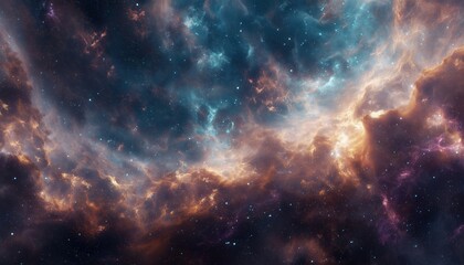 Fototapeta premium Abstract Deep Space Cosmos: A Dark And Futuristic Exploration Of The Universe Through Science, Stars, And Nebulae In A Panoramic Nature Wallpaper