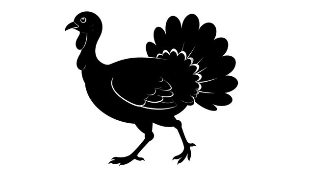 Silhouette of a Turkey - A Thanksgiving Icon in Black.