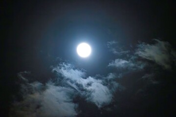 super moon and cloud sky at night