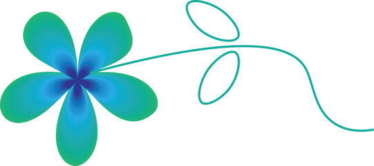 Floral Gradient Vector Element with Decorative Line