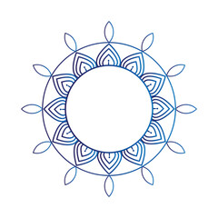 Decorative circular mandala design with blue and purple hues