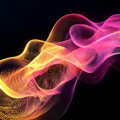 Fototapeta premium Bright luminous abstract flowing lines high resolution picture