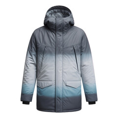 Colorful Gradient Winter Parka Jacket Mockup Modern Insulated Outdoor Coat