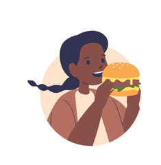 Girl child eating hamburger avatar