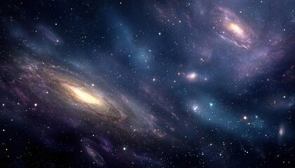 Obraz premium Spectacular Panorama Of The Cosmos Featuring Stars, Nebulae, And Spiral Galaxies In A Breathtaking Display Of Celestial Beauty.