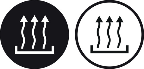 Heat icon set in two styles . Heat steam icon . Fire smoke icon . Vector illustration