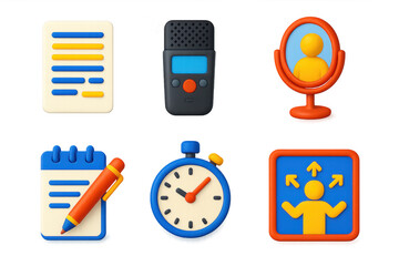 Set of icons for a computer program