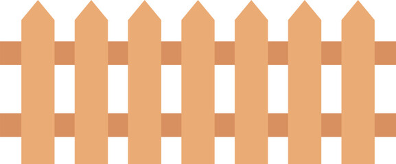 Wooden fence icon . Brown garden wooden fence icon . Vector illustration