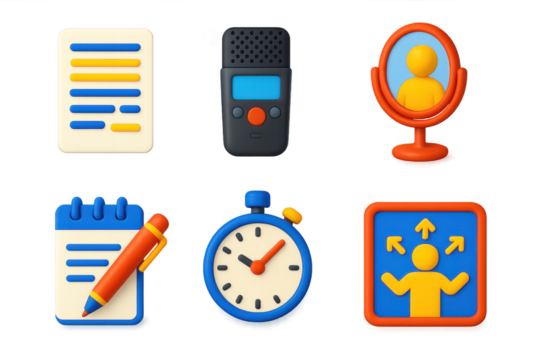 Set of icons for a computer program