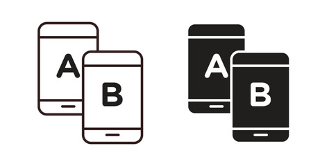 A B testing icon concept. Glyph vector illustration isolated. Simple solid style. © Opps