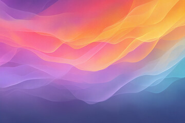Abstract illustration featuring flowing waves of vibrant colors, blending shades of pink, orange, purple, and blue, creating a visually stunning and dynamic background design concept