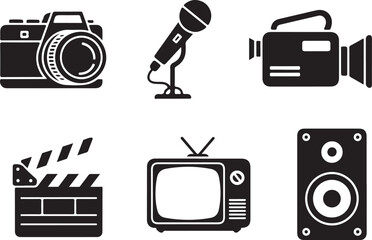 Vintage electronic devices collection radio television