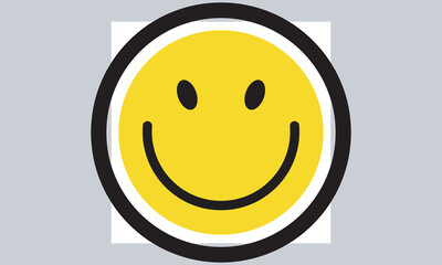 Happy smiley face on white background