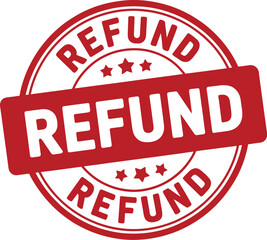 Refund guaranteed money back promise seal vector stamp icon for customer service and e-commerce return policy commercial business symbol