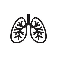Human Lungs Silhouette Icon for Medical and Healthcare Designs