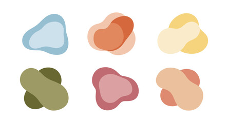 Obraz premium Abstract organic shapes in soft pastel colors with overlapping design