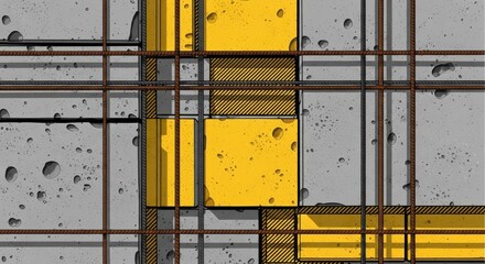 Reinforced concrete structure cross section illustrating rebar placement and formwork elements