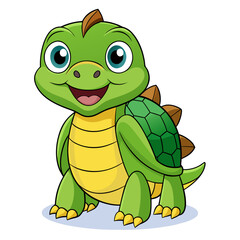 Cute Snapping Turtle Coloring Page – Cartoon Reptile Line Art Illustration