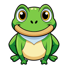 Cute American Bullfrog Coloring Page – Cartoon Amphibian Line Art Illustration