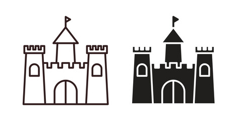 Castle icon concept. Glyph vector illustration isolated. Simple solid style. © Opps