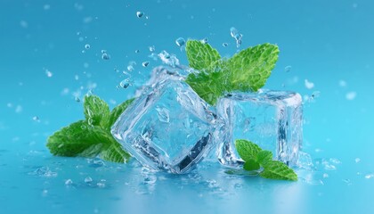 Refreshing Blue Ice Mint For A Cool Summer Experience - A Crisp And Invigorating Combination To Beat The Heat. Perfect For Summertime Chill.