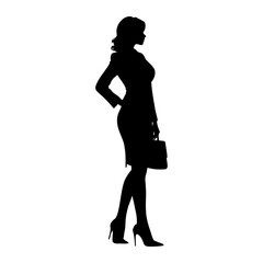 Female executive silhouette side profile vector for boardroom presentations corporate governance branding and leadership development