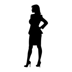 Professional woman in suit side profile vector for conference branding speaking event marketing and business seminar promotions