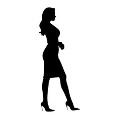 Female silhouette in business suit side view vector for career advancement branding corporate training and professional development