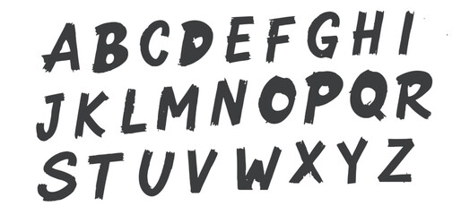 Handwritten alphabet letters a to z in a casual brush stroke style